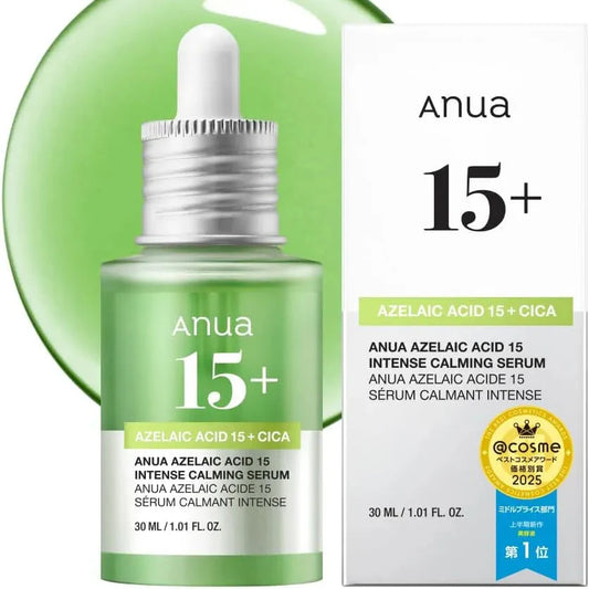 Anua Azelaic Acid 15 Intense Calming Serum – 30ml | Blemish, Redness, Post-Acne Mark & Uneven Skin Tone Care