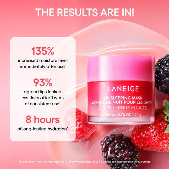 Laneige Lip Sleeping Mask Berry – Hydrating Overnight Lip Treatment (20g & 3g)