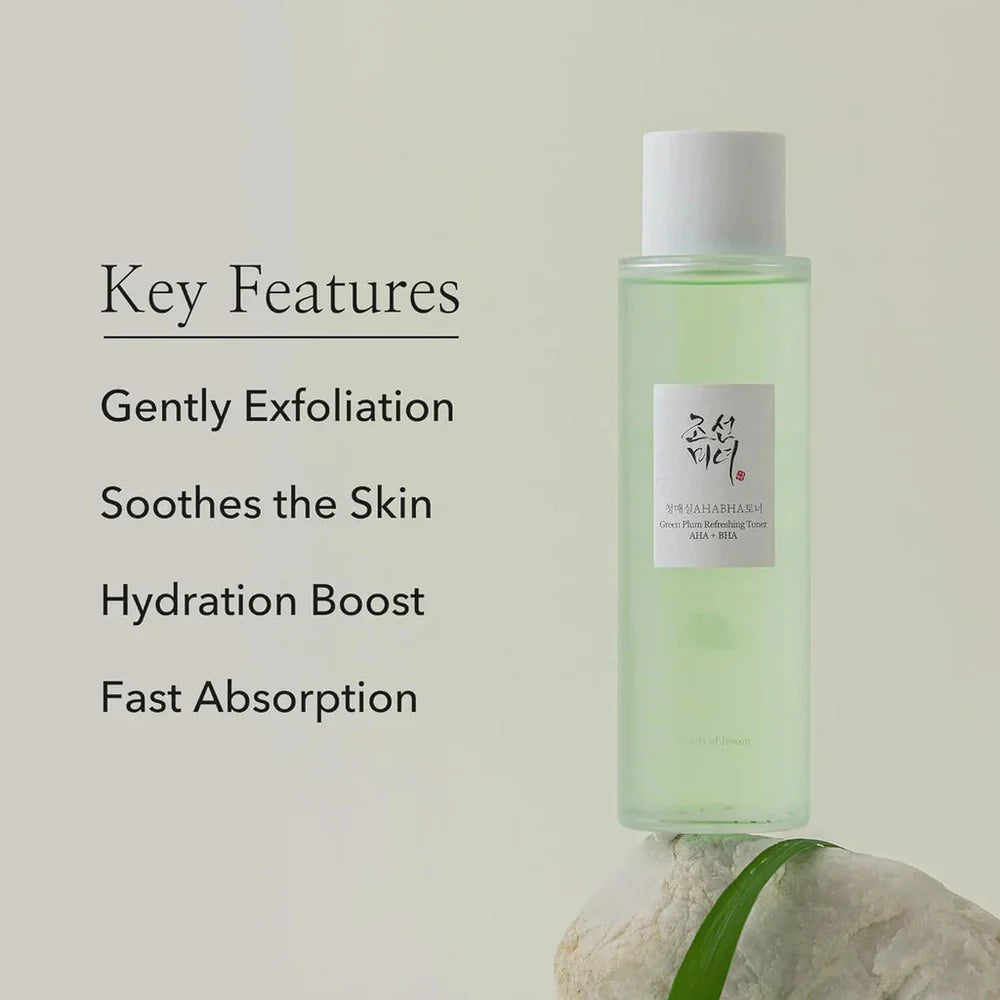 Beauty of Joseon Green Plum Refreshing Toner AHA + BHA – 150ml | Gentle Exfoliating, Pore Care & Hydrating Toner
