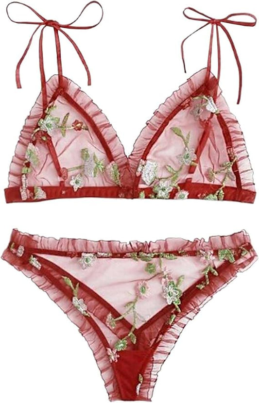 Buy Florea Embroidered Lingerie Set 16136 - Free Size in Pakistan