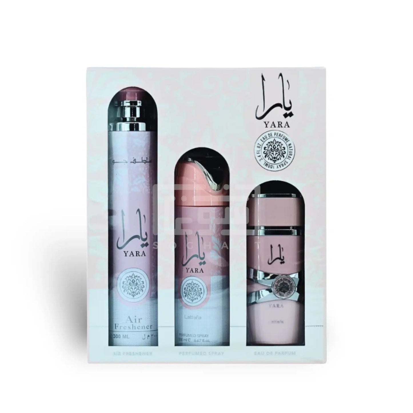Buy Lattafa Yara Women Gift Set(A/F 300ml+ Deo 200ml+ 100ml) in Pakistan