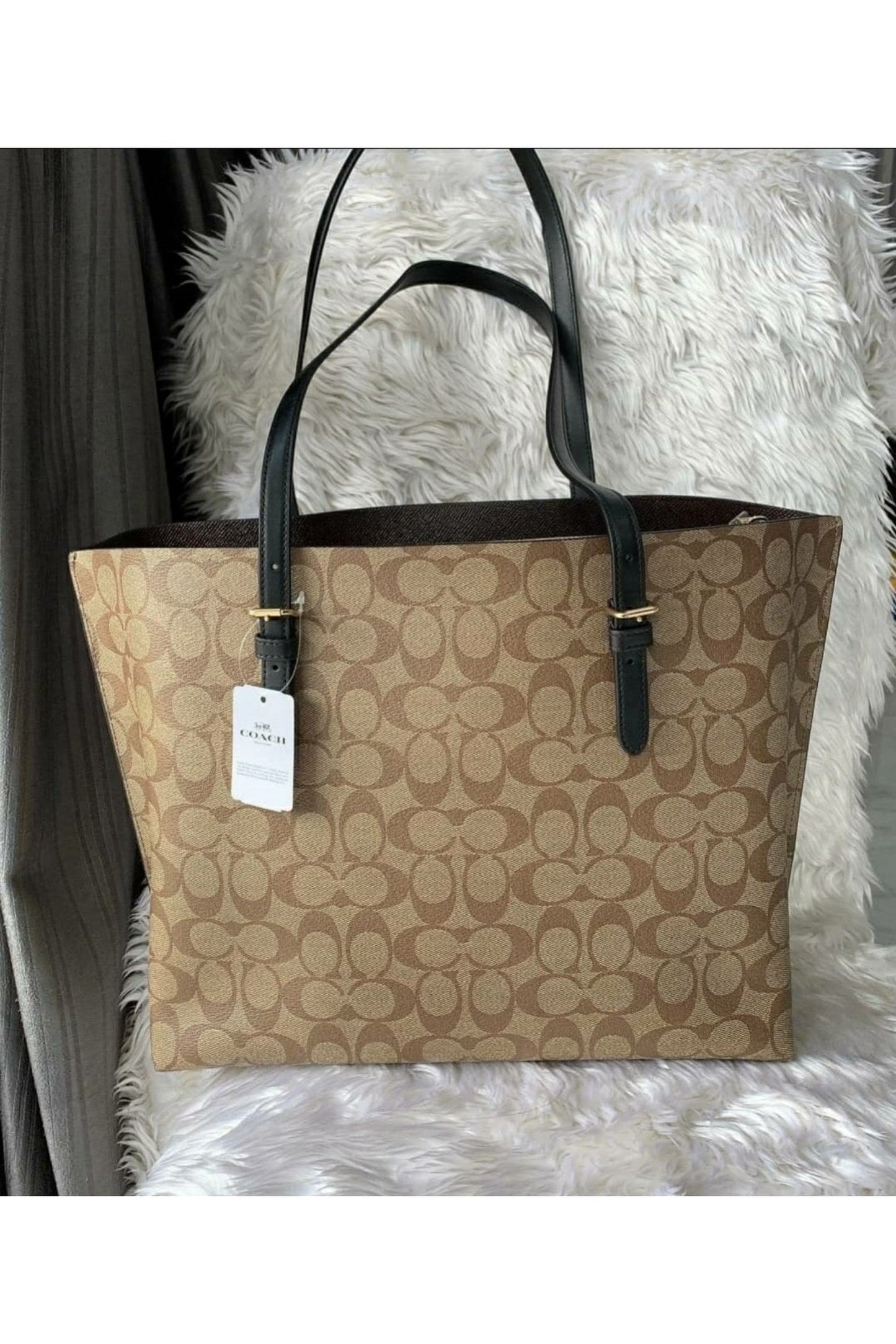 Buy Coach Mollie Tote Large - Signature Light Brown Canvas in Pakistan