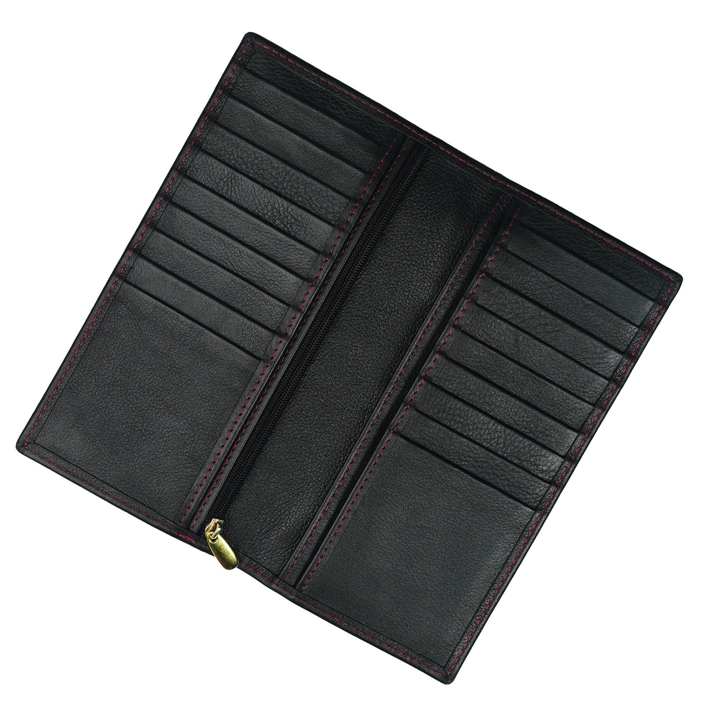 Buy Jild Executive Leather Long Wallet - Black Red in Pakistan
