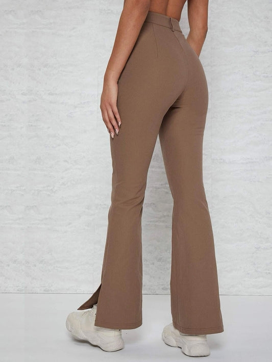 Buy Shein Slit Hem Flare Leg Pants in Pakistan