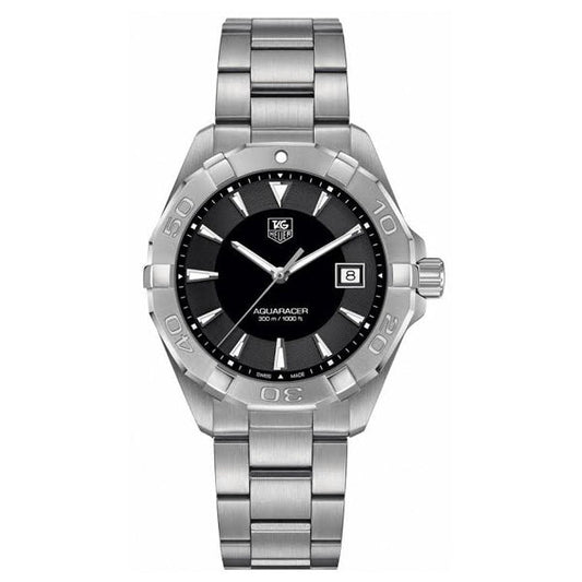 Buy Tag Heuer Aquaracer Black Dial Silver Steel Strap Watch for Men - WAY1110.BA0928 in Pakistan
