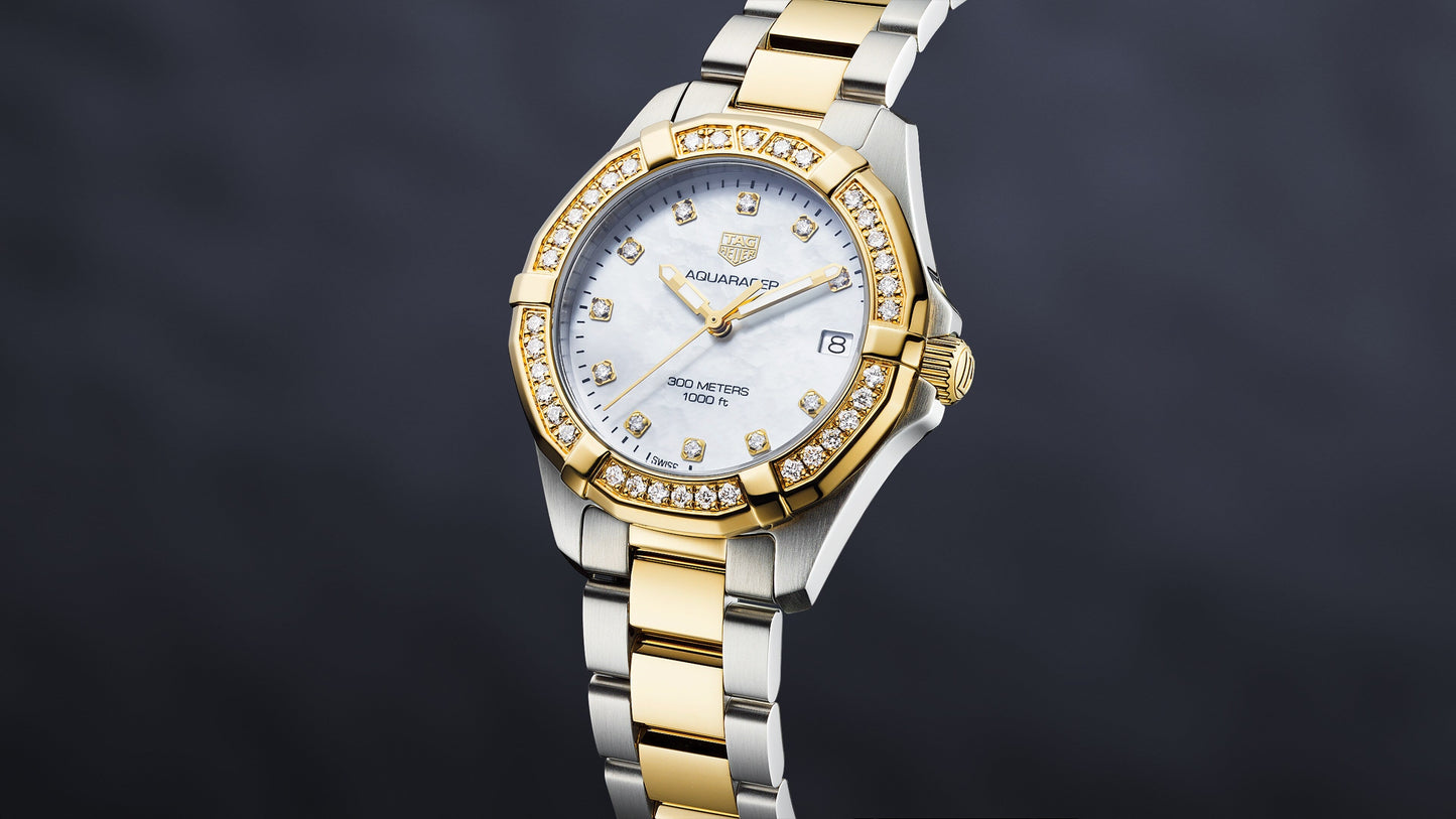 Buy Tag Heuer Aquaracer Mother of Pearl Dial Two Tone Steel Strap Watch for Women - WBD1323.BB0320 in Pakistan