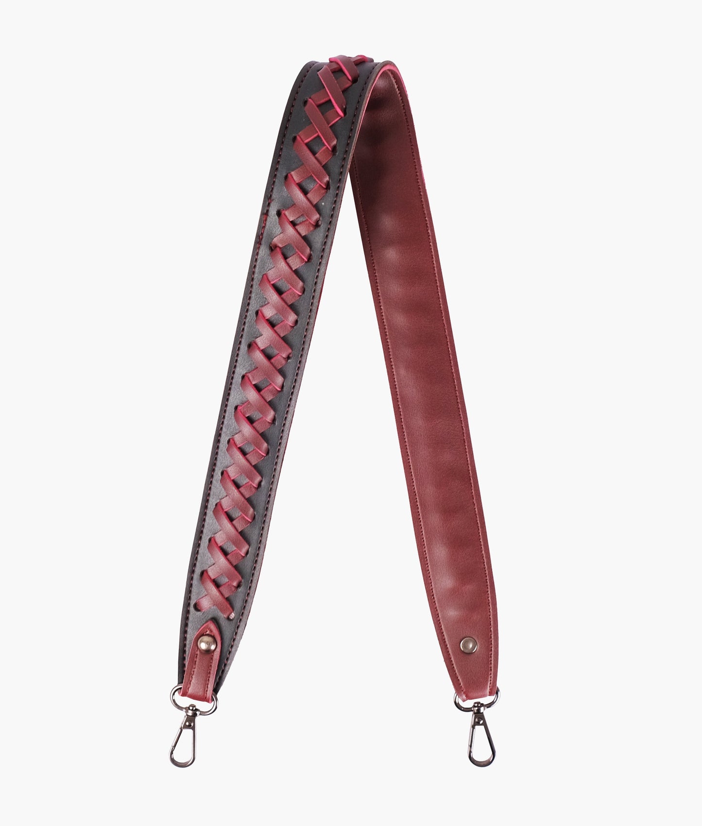 Buy Zig Zag Weave Strap Add On - Black and Burgundy in Pakistan