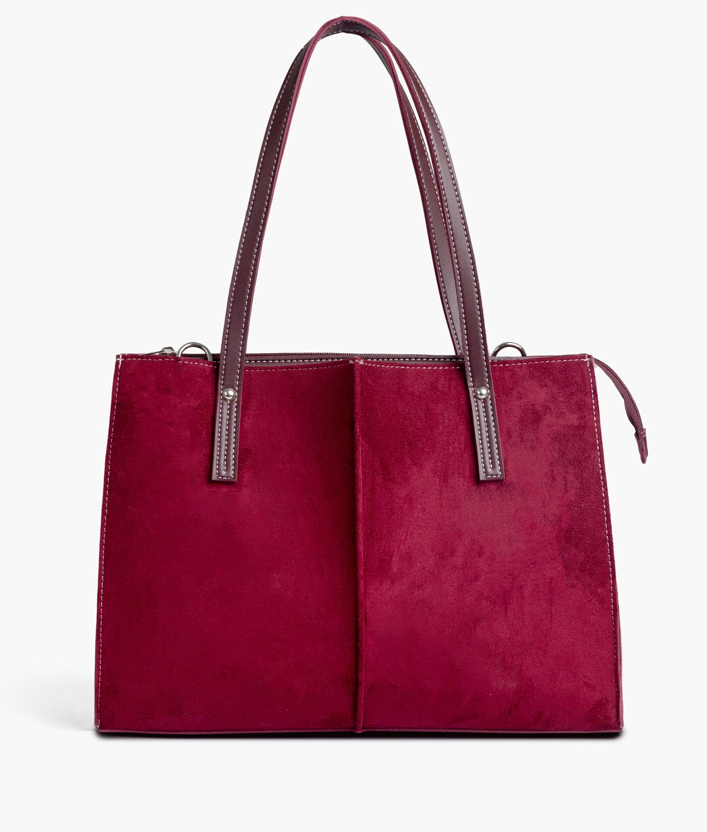Buy Suede Work Tote Bag - Burgundy in Pakistan