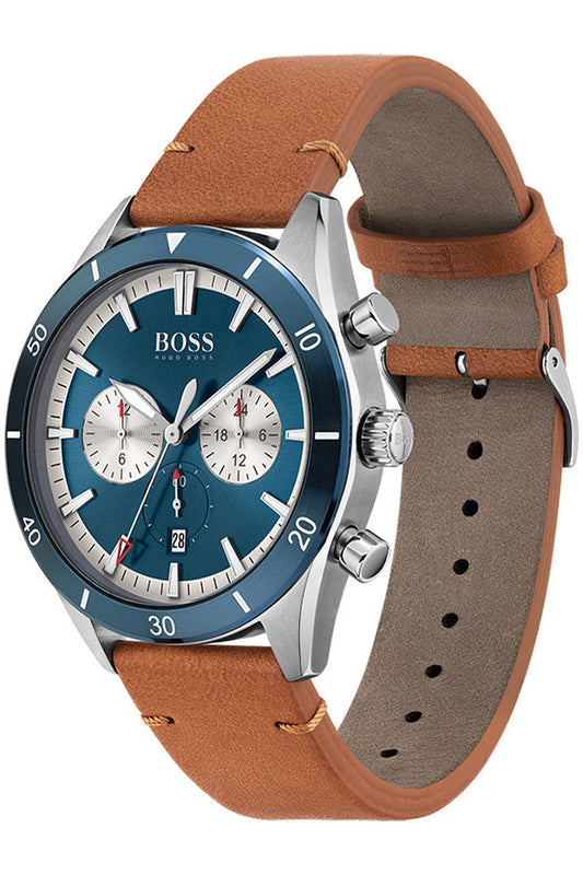 Buy Hugo Boss Men’s Quartz Lather Strap Blue Dial 44mm Watch 1513860 in Pakistan