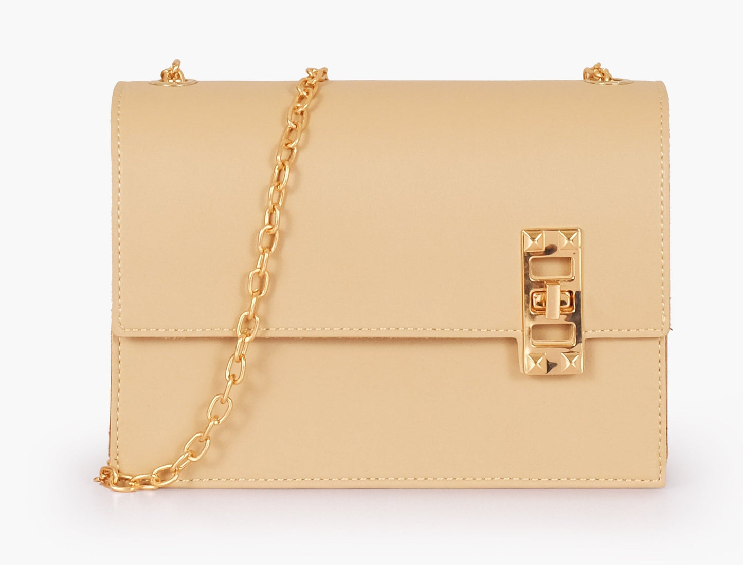 Buy Chain Shoulder Bag With Twist Lock - Off White in Pakistan