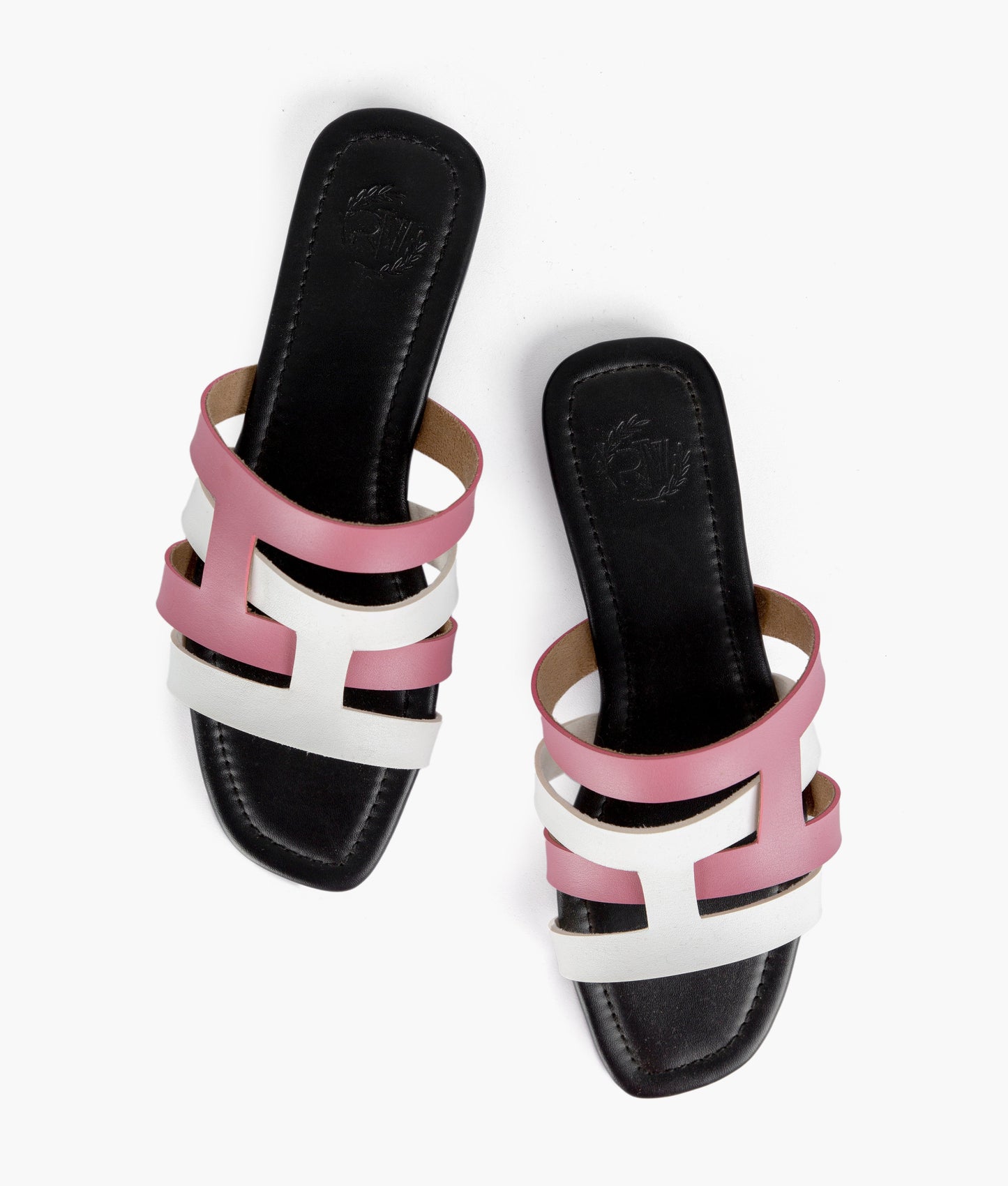 Buy Pink And White Color Blocking Flats in Pakistan