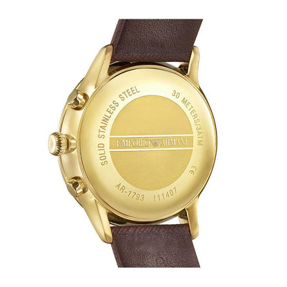 Buy Emporio Armani Classic Chronograph Brown Dial Brown Leather Strap Watch for Men - AR1793 in Pakistan