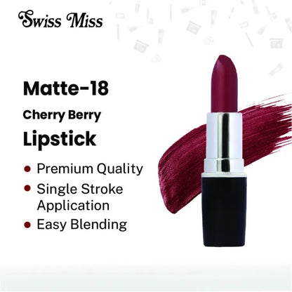Buy Swiss Miss Lipstick Cherry Berry Matte - 18 in Pakistan