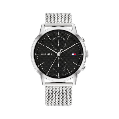 Buy Tommy Hilfiger Easton Black Dial Silver Mesh Bracelet Watch for Men - 1710433 in Pakistan