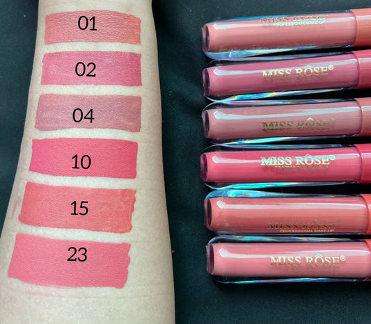 Buy Miss Rose Pack of 06 Matte Round Lip Gloss in Pakistan