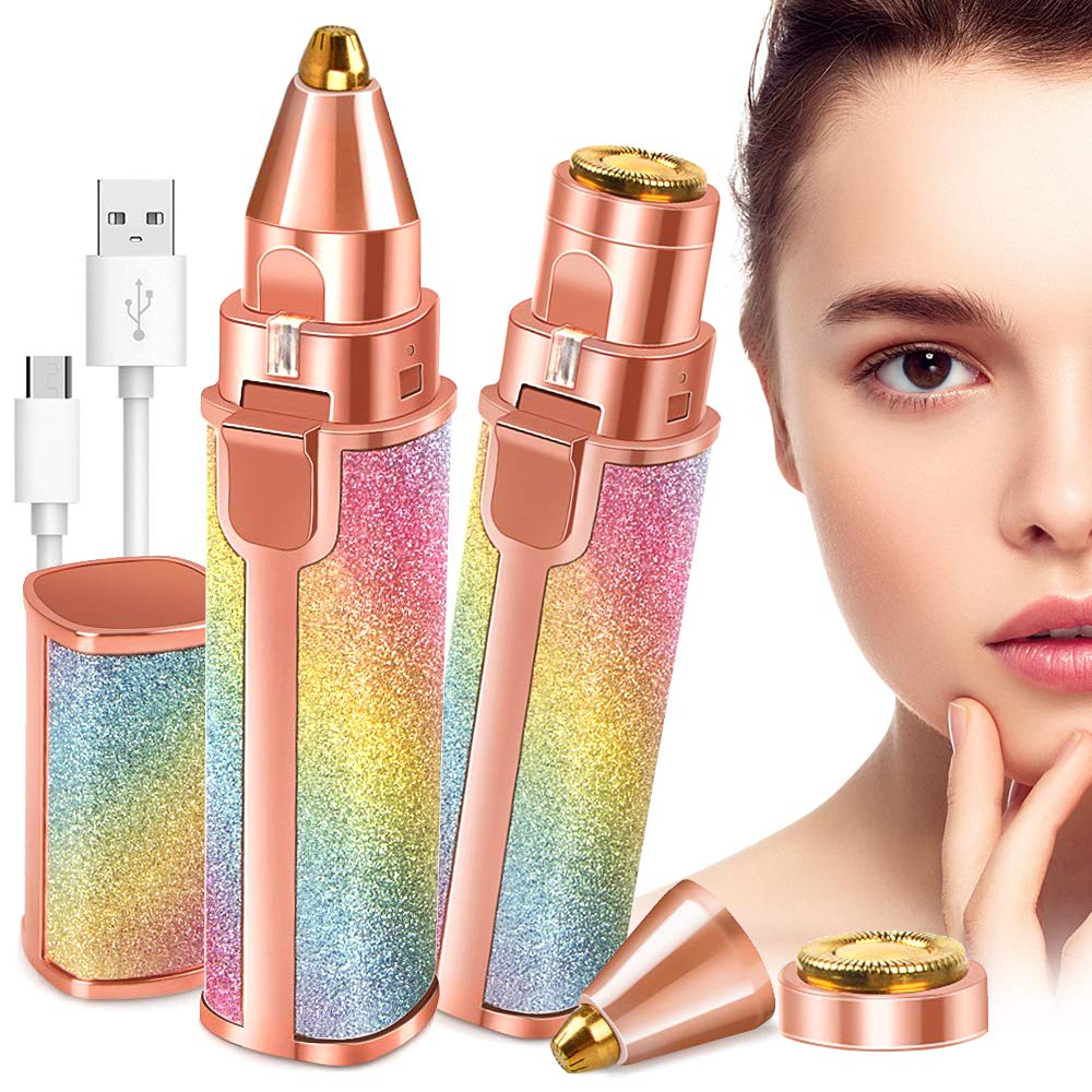 Buy Facial Beauty - 2 In 1 Rechargeable Electric Eyebrow Trimmer + Body Facial Hair Removal in Pakistan