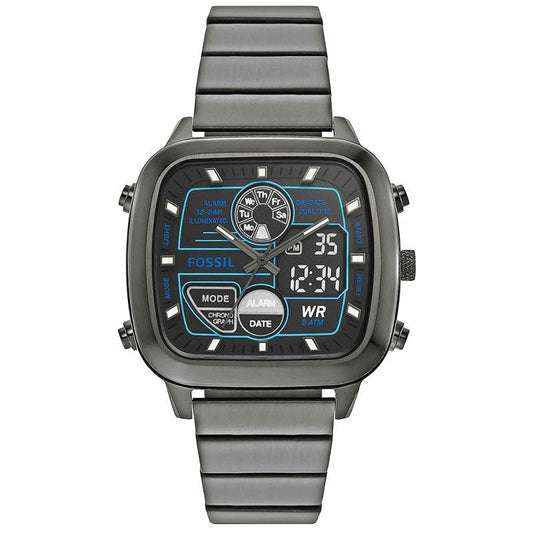 Buy Fossil Men's Analog & Digital Grey Stainless Steel Negative Display Dial 42mm Watch FS5892 in Pakistan
