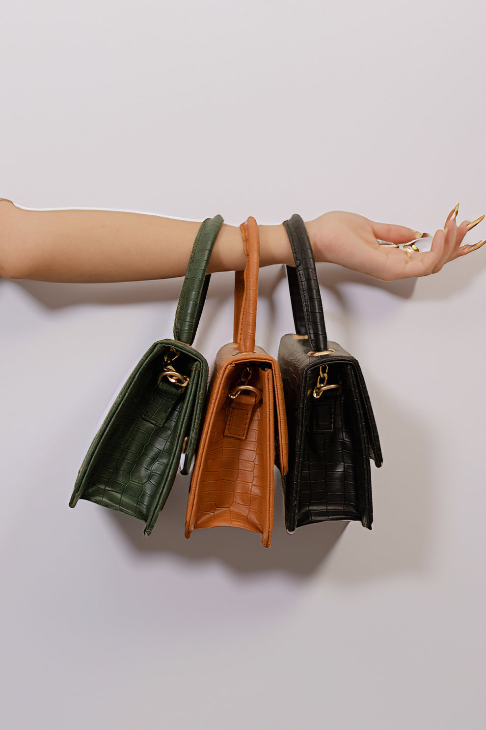 Buy Handbag Croco - Black in Pakistan