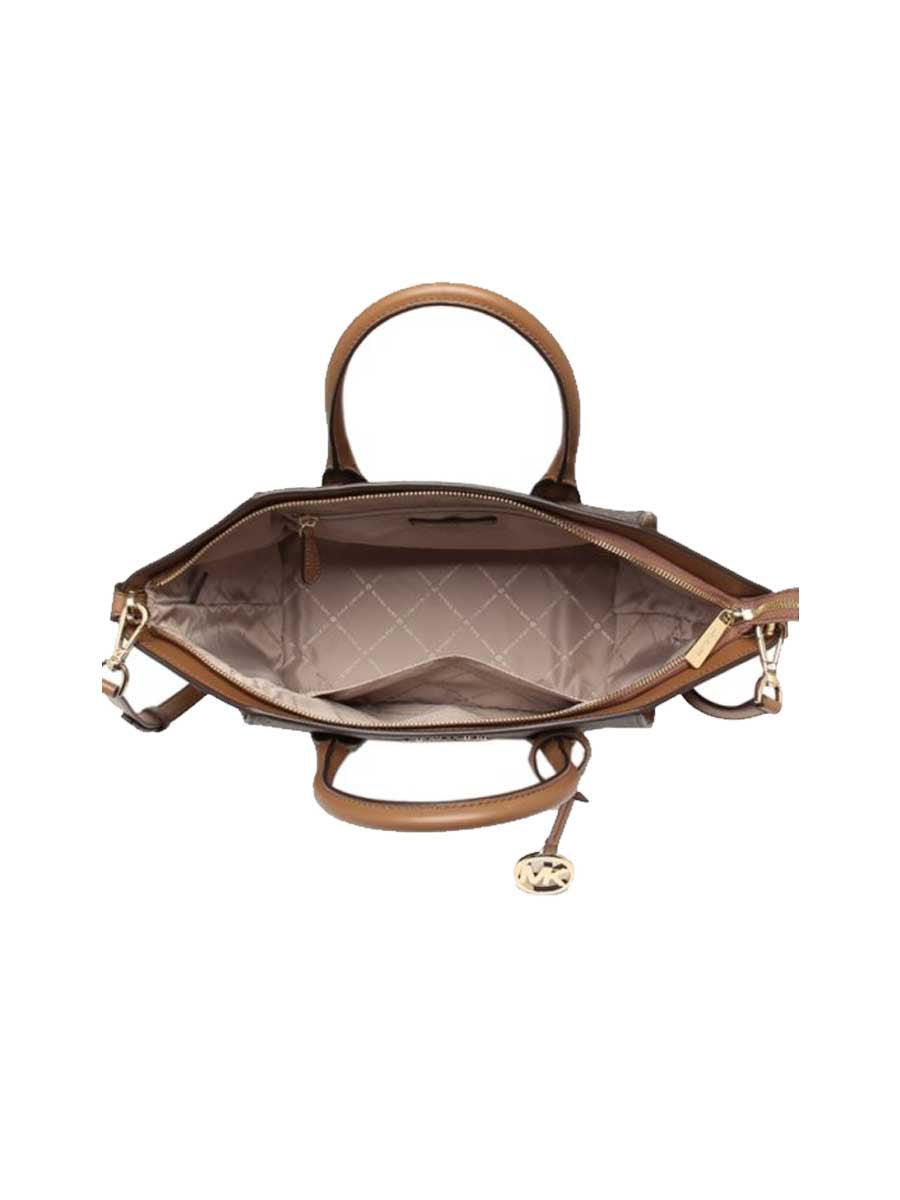 Buy Michael Kors Signature Coated Canvas and Leather Avril Satchel Bag Large in Pakistan