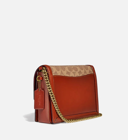 Buy Coach Coated Canvas Signature Hutton Shoulder Small Bag - Tan Rust in Pakistan