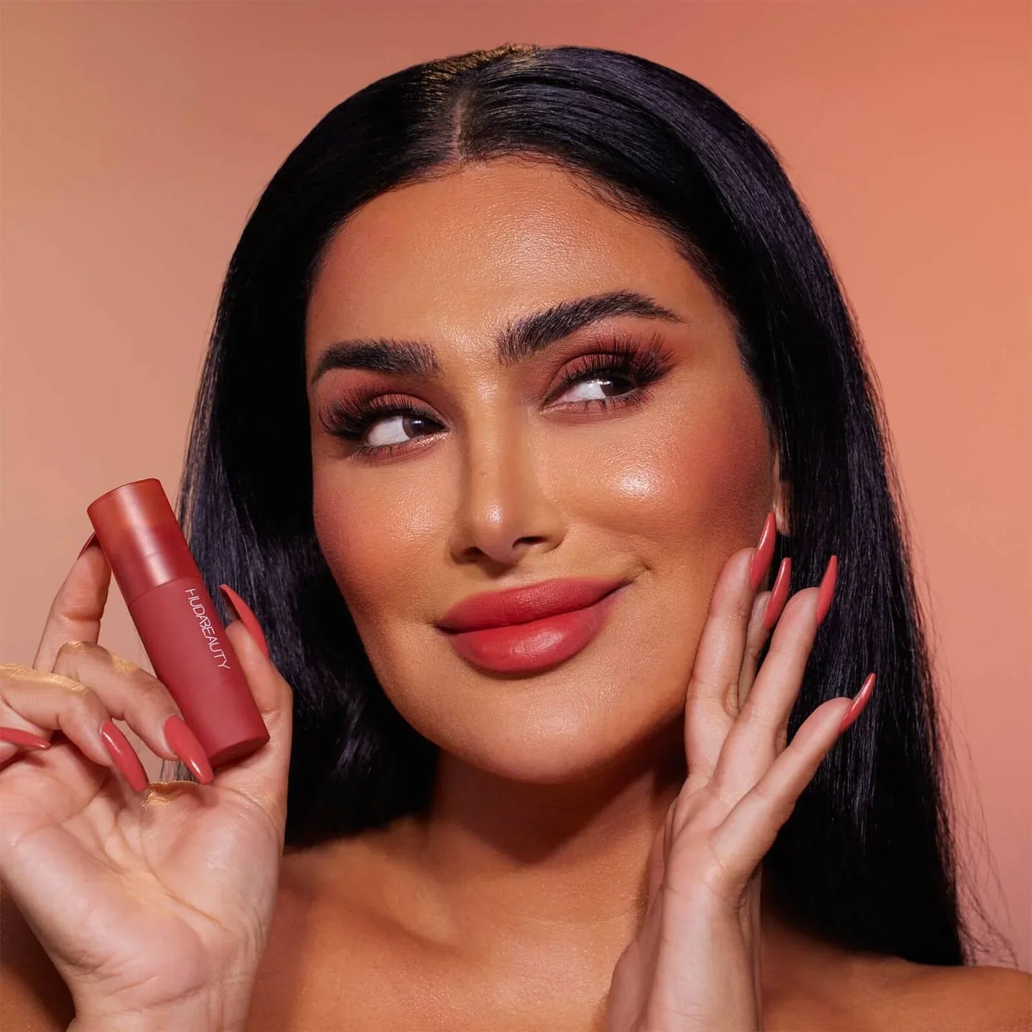Huda Beauty Cheeky Tint Blush Stick- Baddie Berry - Rebel Red