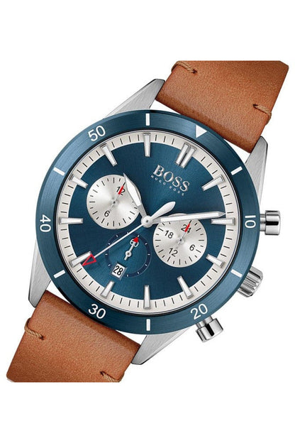 Buy Hugo Boss Men’s Quartz Lather Strap Blue Dial 44mm Watch 1513860 in Pakistan