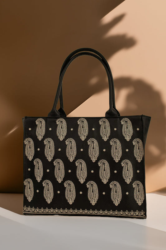 Buy Embroidery Tote Bag Daily Carry - Black in Pakistan