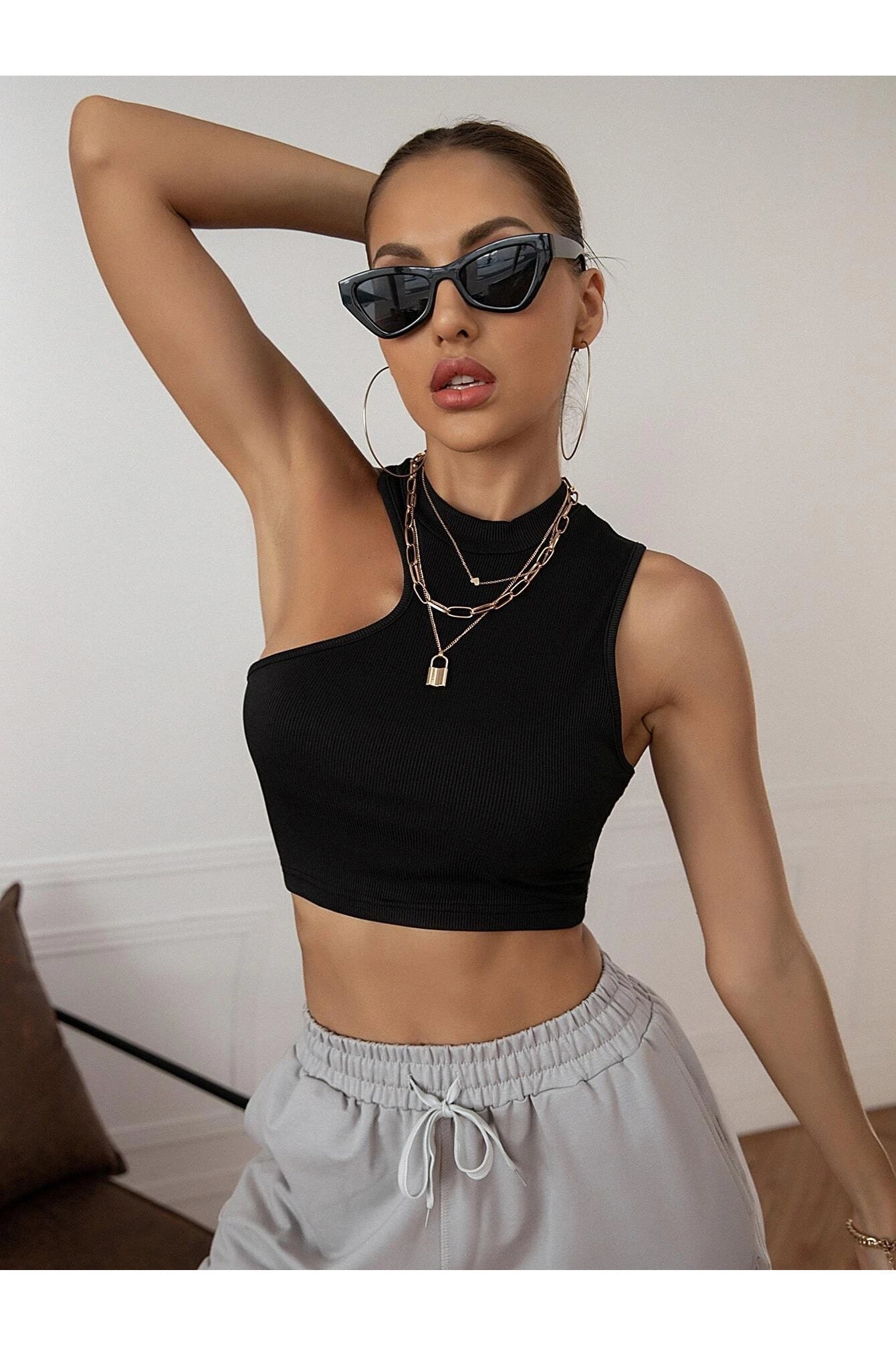 Buy Shein Asymmetrical Neck Tank Top in Pakistan
