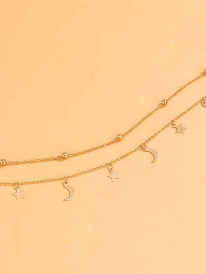 Buy Shein 2pcs Star Moon Charm Necklace in Pakistan