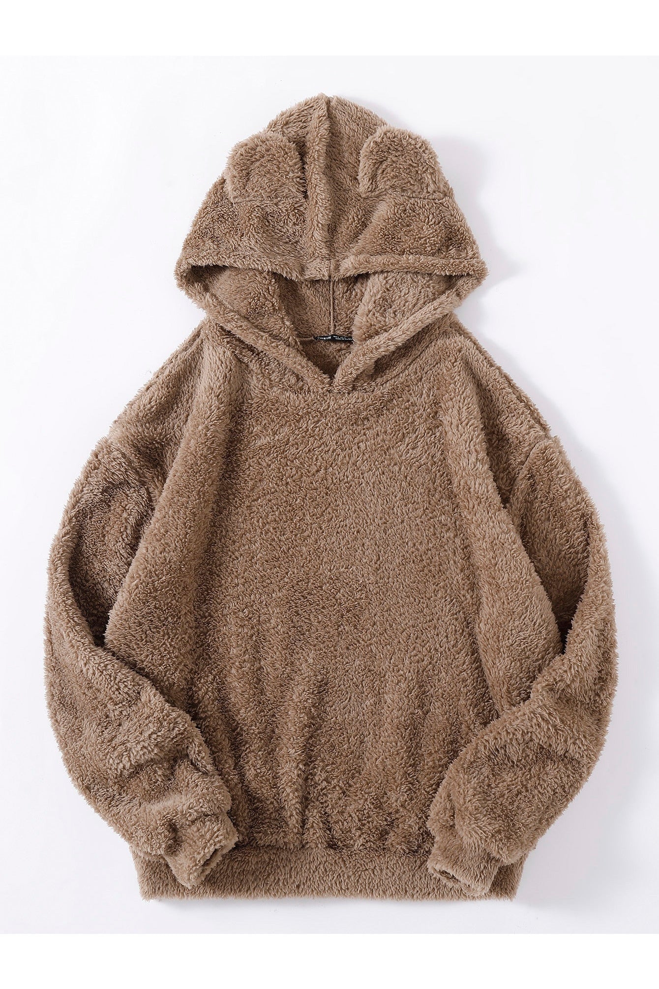 Buy Shein Drop Shoulder 3D Ear Teddy Hoodie- Small in Pakistan