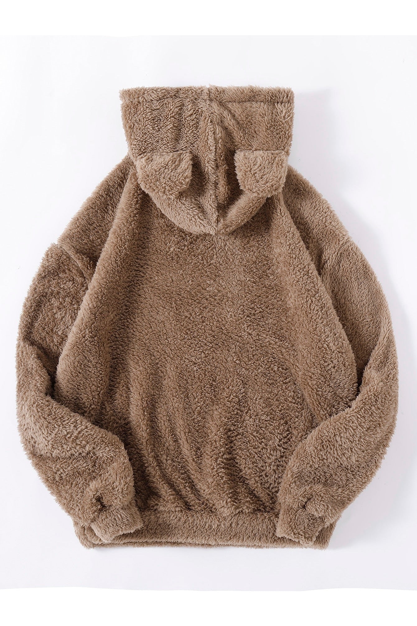 Buy Shein Drop Shoulder 3D Ear Teddy Hoodie- Small in Pakistan