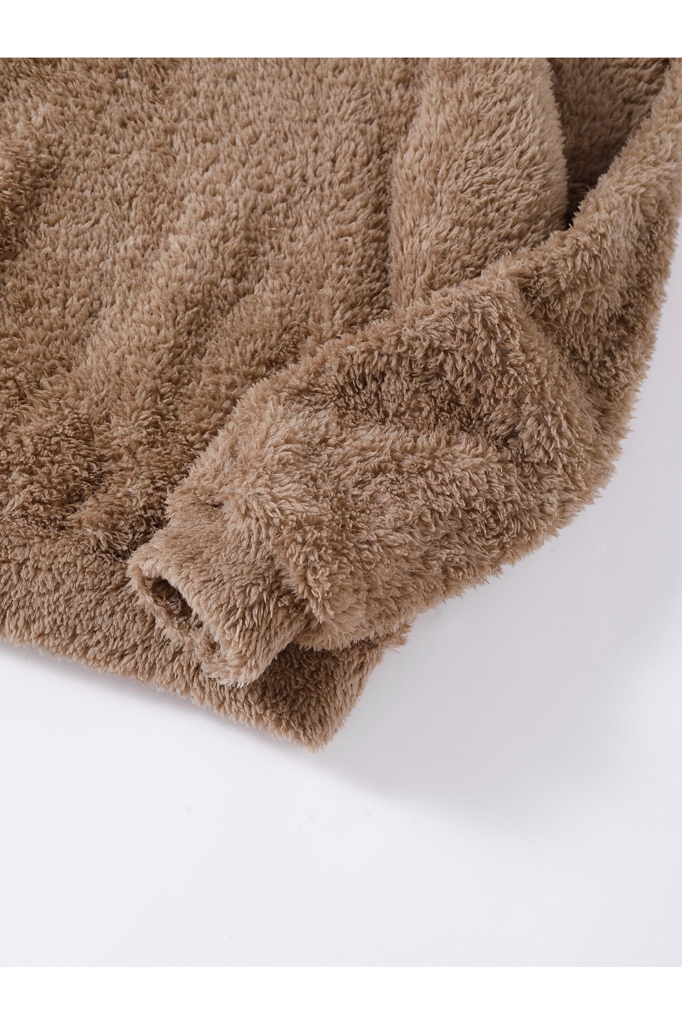 Buy Shein Drop Shoulder 3D Ear Teddy Hoodie- Small in Pakistan