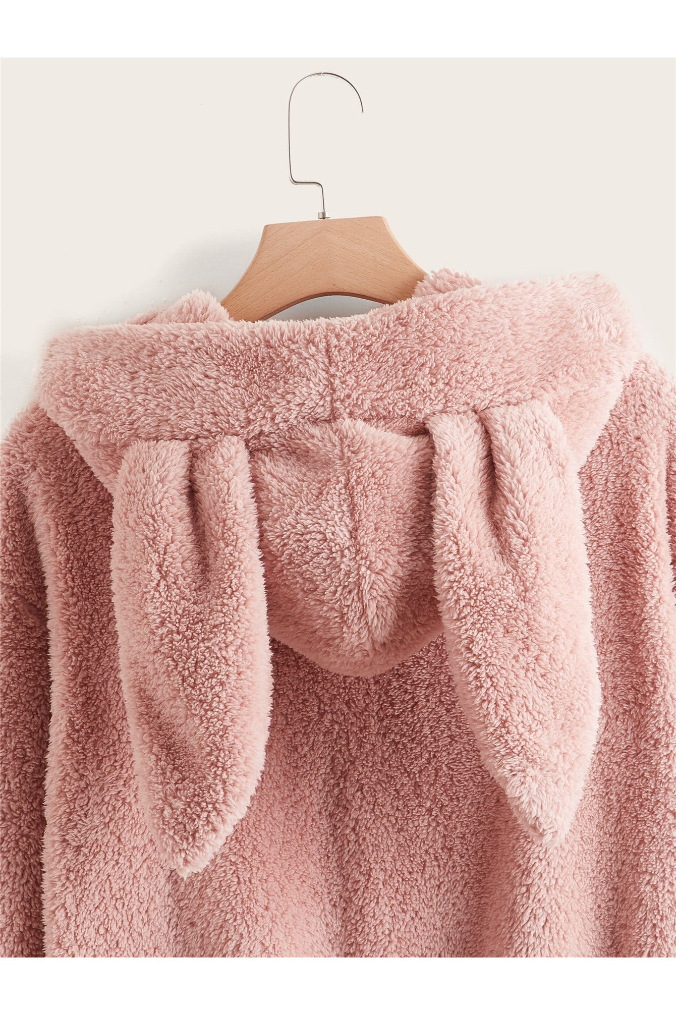 Buy Shein EZwear Drop Shoulder 3D Ears Design Teddy Hoodie - Small in Pakistan