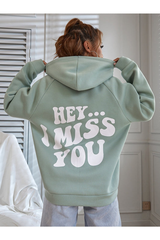 Buy Shein Slogan Graphic Raglan Sleeve Hoodie - Small in Pakistan