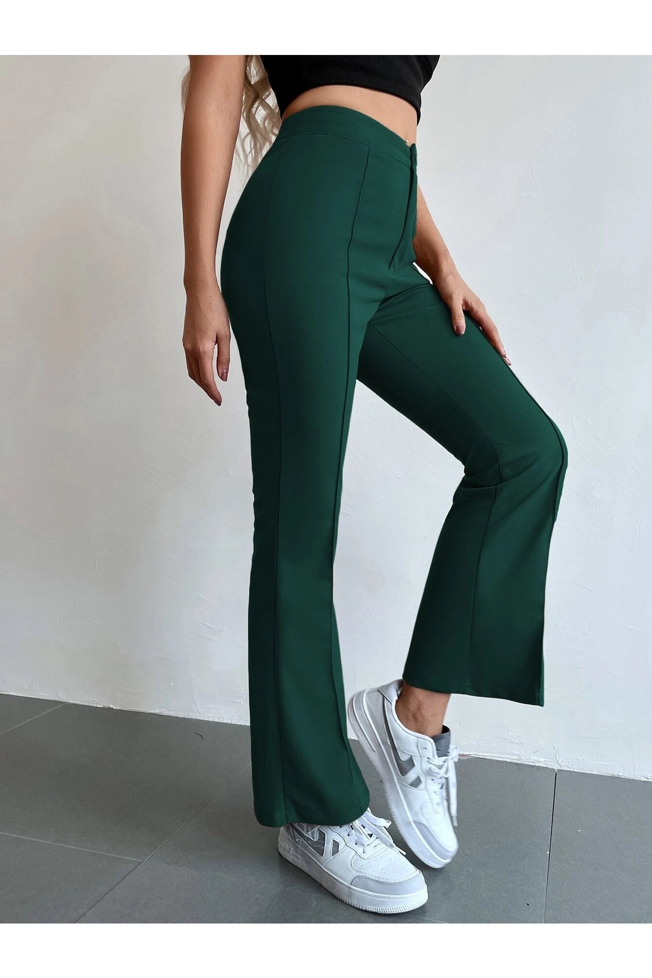 Buy Shein Seam Front High Waist Flare Leg Pants in Pakistan