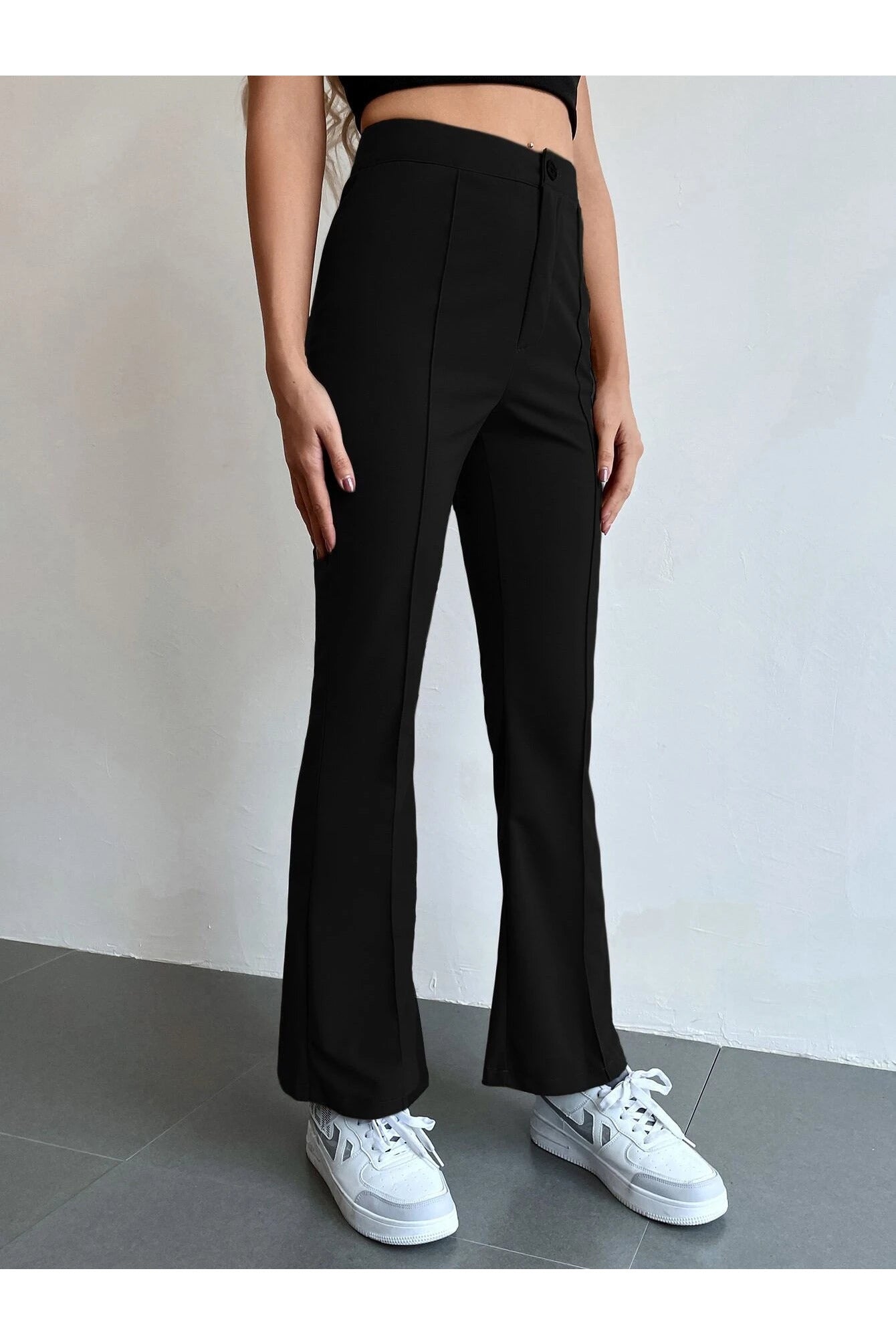 Buy Shein Seam Front High Waist Flare Leg Pants in Pakistan
