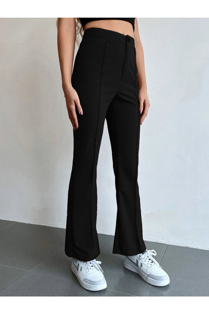 Buy Shein Seam Front High Waist Flare Leg Pants in Pakistan