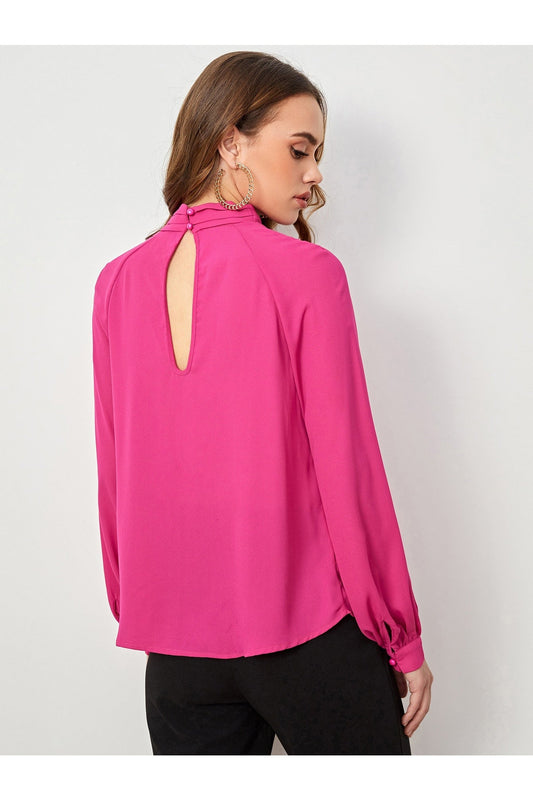 Buy Shein Unity Cross Wrap Front Bishop Sleeve Top - Small in Pakistan