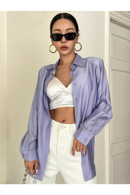 Buy Shein DAZY Solid Button Front Shirt - Small in Pakistan