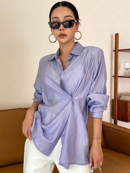Buy Shein DAZY Solid Button Front Shirt - Small in Pakistan
