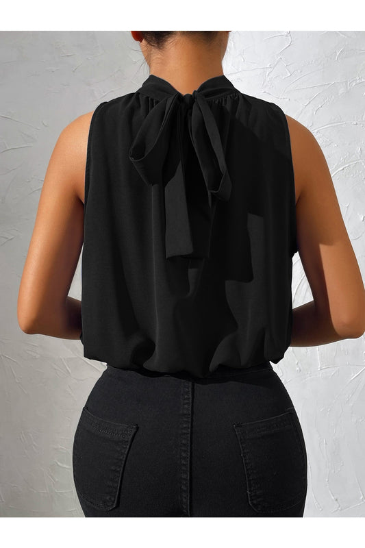 Buy Shein Tie Back Solid Sleeveless Blouse - Small in Pakistan