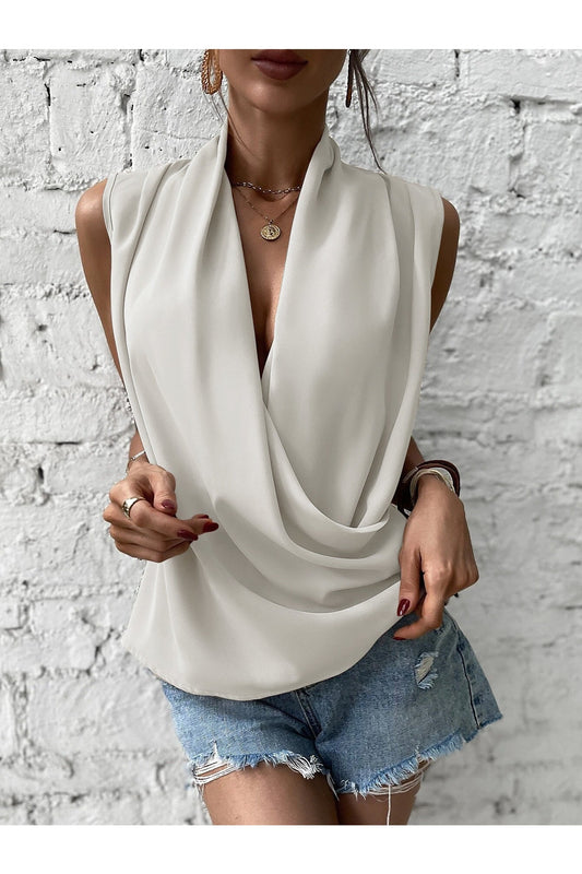Buy Shein Wrap Front Sleeveless Blouse - Small in Pakistan