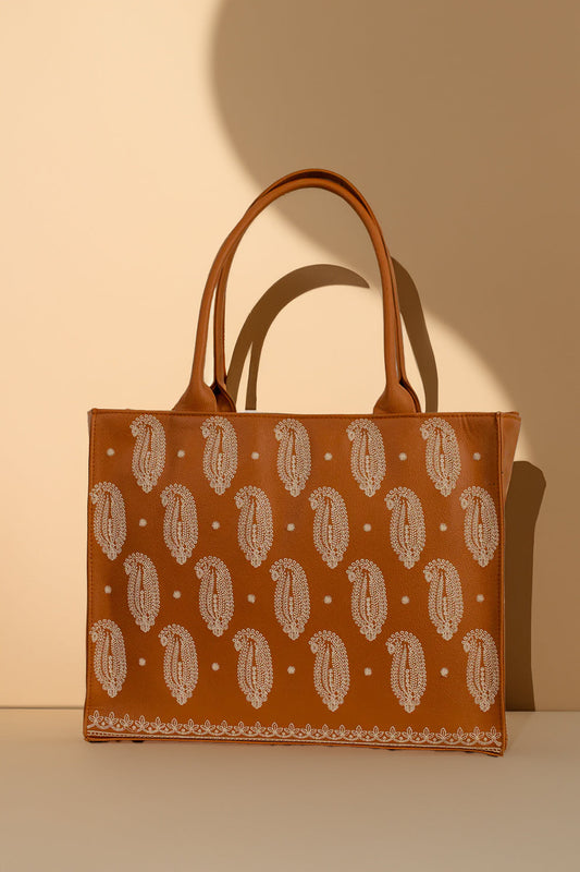 Buy Embroidery Tote Bag Daily Carry - Mustard in Pakistan