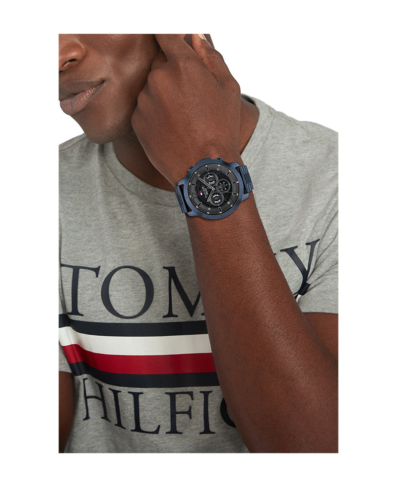 Buy Tommy Hilfiger Men's Quartz Blue Stainless Steel Grey Dial 50mm Watch 1710493 in Pakistan