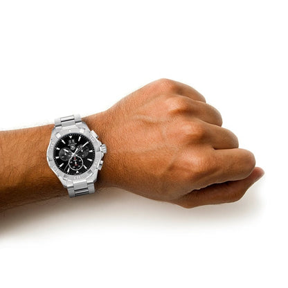 Buy Tag Heuer Aquaracer Black Dial Silver Steel Strap Watch for Men - CAY1110.BA0927 in Pakistan