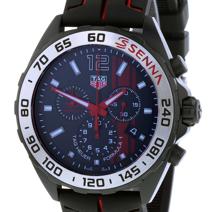 Buy Tag Heuer Formula 1 Ayrton Senna Special Edition Black Dial Black Rubber Strap Watch for Men - CAZ1019.FT8027 in Pakistan