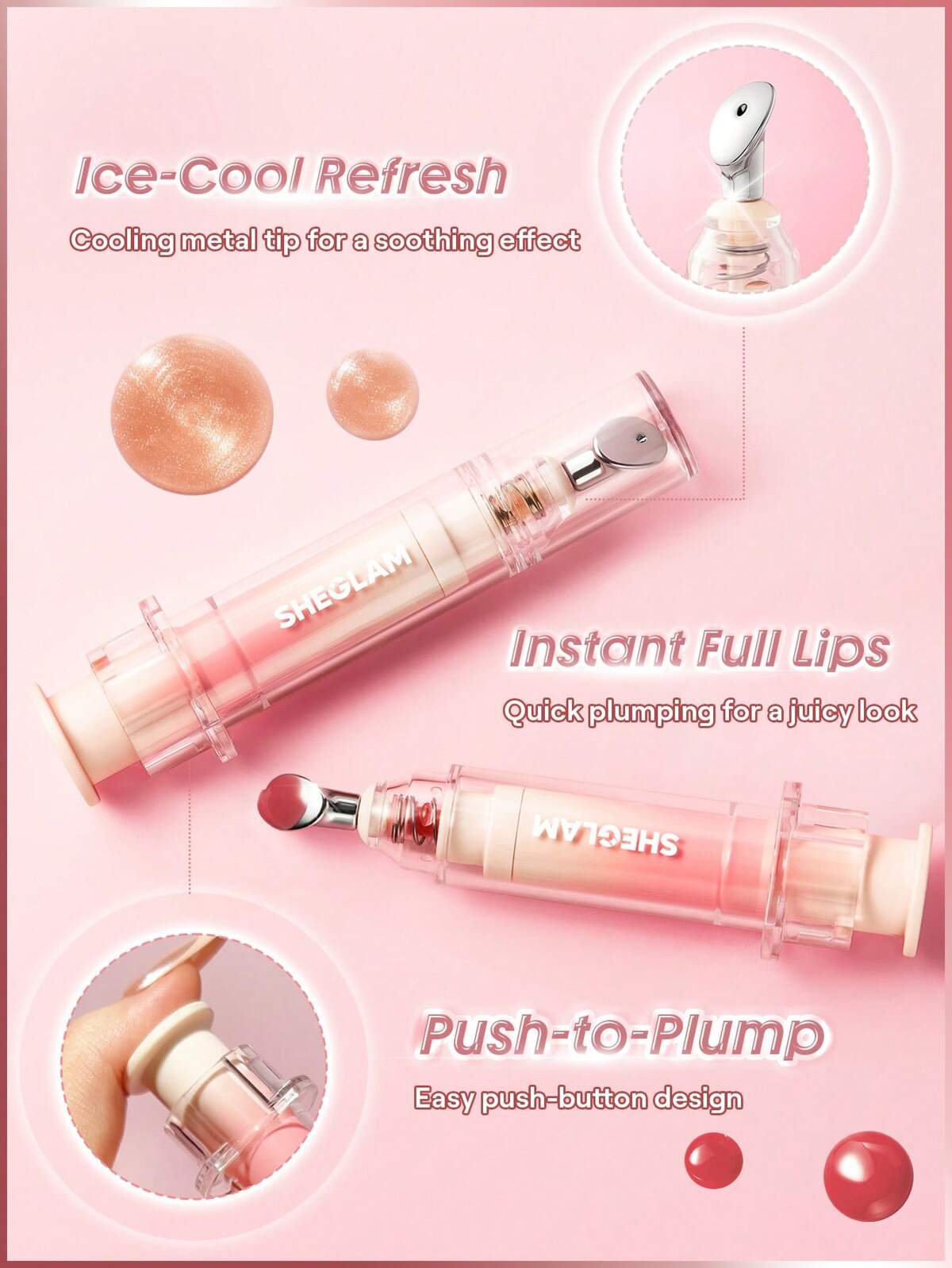 SHEGLAM Booster Shine Plumping Lip Gloss-Pink Flamingo -