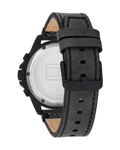Buy Tommy Hilfiger Men's Quartz Leather Strap Black Dial 46mm Watch 1791893 in Pakistan