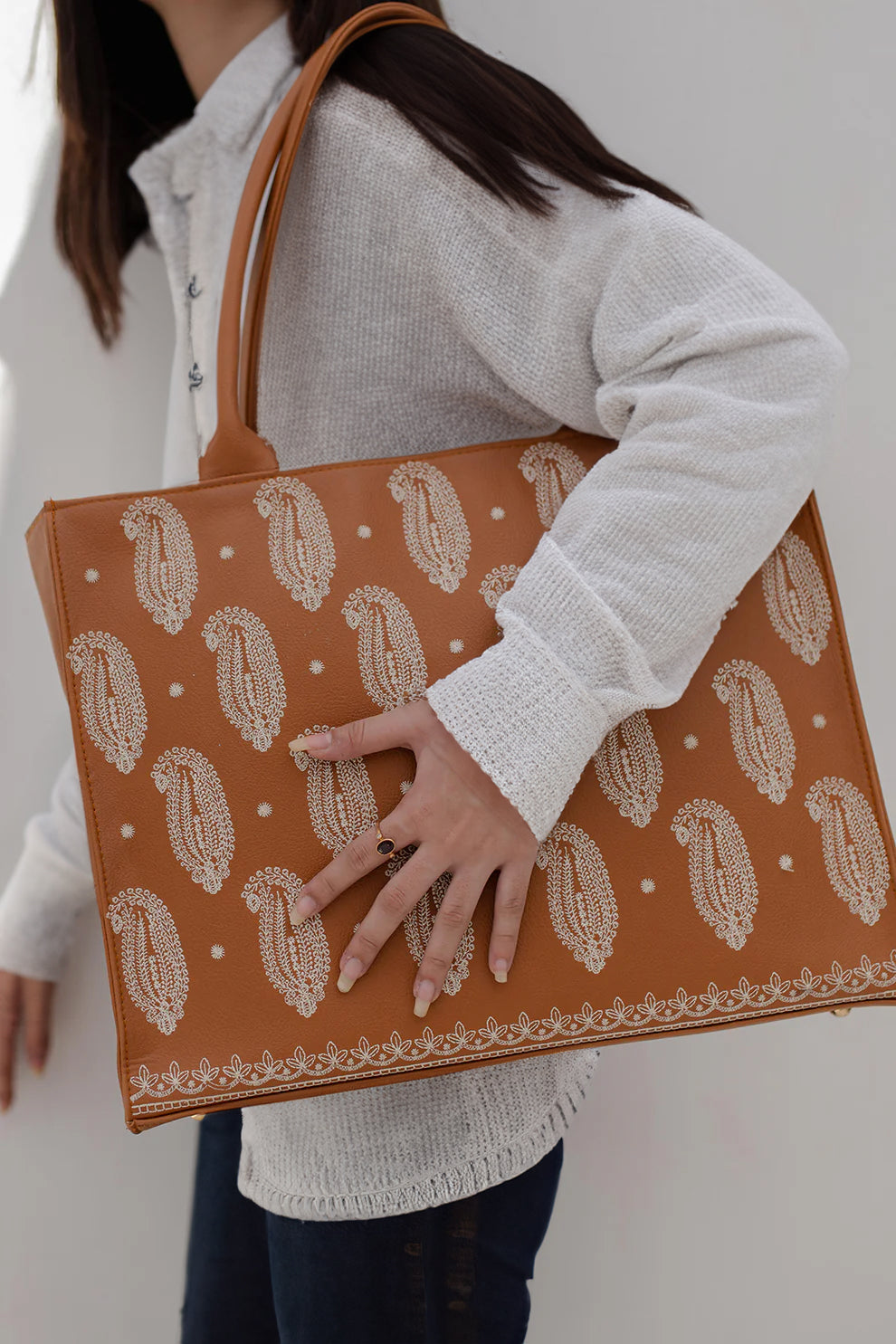 Buy Embroidery Tote Bag Daily Carry - Mustard in Pakistan