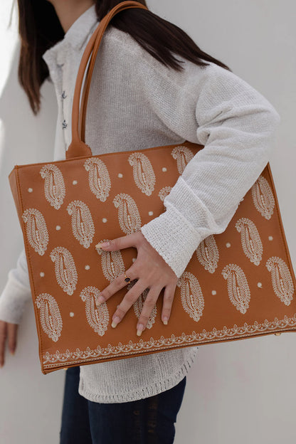Buy Embroidery Tote Bag Daily Carry - Mustard in Pakistan